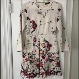 Zara Floral Long-sleeved Mini Dress